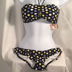 OP size large black with dot bikini set